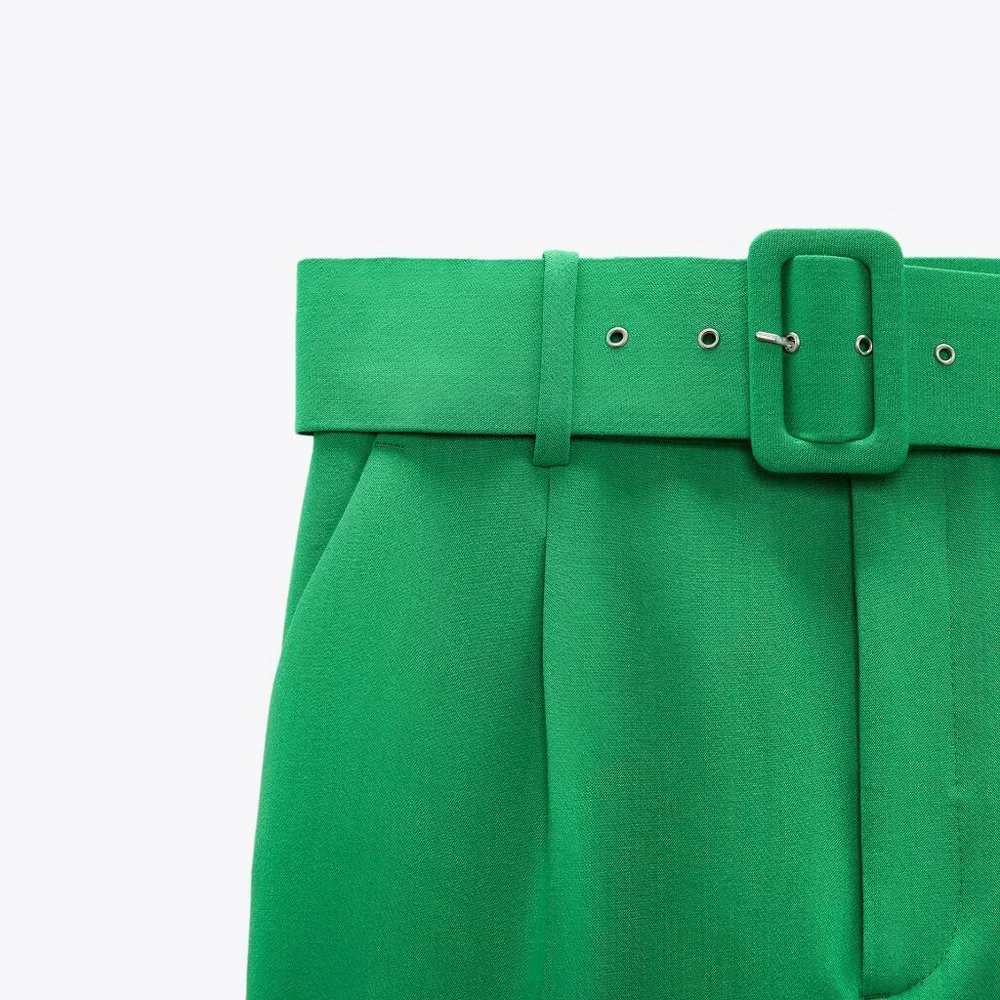 ZARA PANTS WITH FABRIC-COVERED BELT - Picture 4 of 5